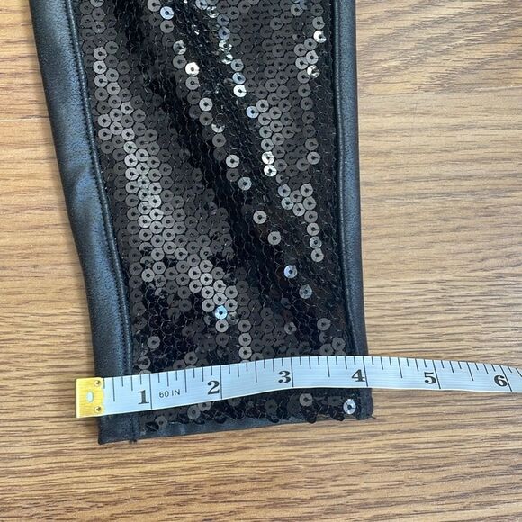 SPANX faux leather sequin black size small petites leggings NWOT - Picture 7 of 13